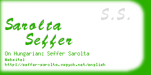 sarolta seffer business card